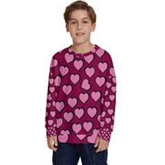 Pattern Pink Abstract Heart Kids  Crewneck Sweatshirt