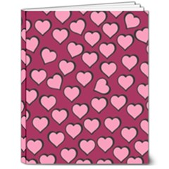 Pattern Pink Abstract Heart 8  X 10  Softcover Notebook by Loisa77