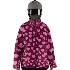 Pattern Pink Abstract Heart Men s Zip Ski And Snowboard Waterproof Breathable Jacket