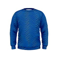 Blue Wave Abstract Texture Seamless Kids  Sweatshirt