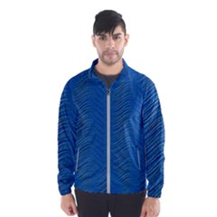 Blue Wave Abstract Texture Seamless Men s Windbreaker