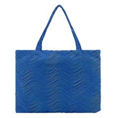 Blue Wave Abstract Texture Seamless Medium Tote Bag by Loisa77