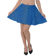 Blue Wave Abstract Texture Seamless Velvet Skater Skirt