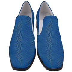 Blue Wave Abstract Texture Seamless Women Slip On Heel Loafers by Loisa77