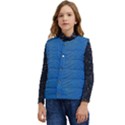 Blue Wave Abstract Texture Seamless Kid s Button Up Puffer Vest	 View1