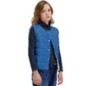 Blue Wave Abstract Texture Seamless Kid s Button Up Puffer Vest	 View2