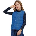 Blue Wave Abstract Texture Seamless Kid s Button Up Puffer Vest	 View3