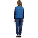 Blue Wave Abstract Texture Seamless Kid s Button Up Puffer Vest	 View4