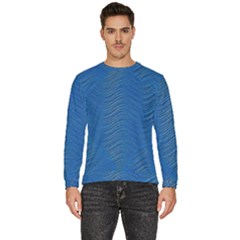 Blue Wave Abstract Texture Seamless Men s Fleece Sweatshirt