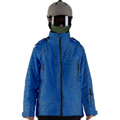 Blue Wave Abstract Texture Seamless Men s Zip Ski And Snowboard Waterproof Breathable Jacket