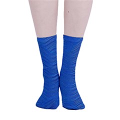 Blue Wave Abstract Texture Seamless Smooth Crew Length Tube Socks