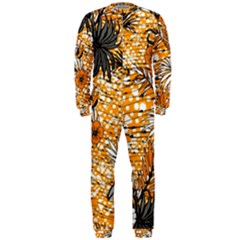 Leaf Yellow Point Flower White Onepiece Jumpsuit (men)