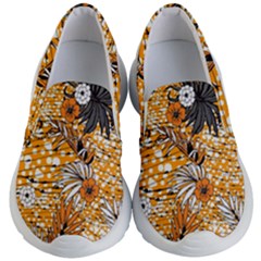 Leaf Yellow Point Flower White Kids Lightweight Slip Ons by Loisa77