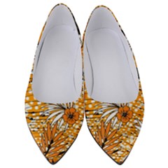 Leaf Yellow Point Flower White Women s Low Heels by Loisa77