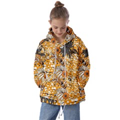 Leaf Yellow Point Flower White Kids  Oversized Hoodie