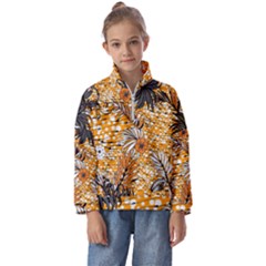 Leaf Yellow Point Flower White Kids  Half Zip Hoodie