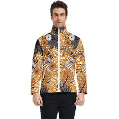 Leaf Yellow Point Flower White Men s Bomber Jacket