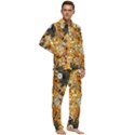 Leaf Yellow Point Flower White Men s Long Sleeve Velvet Pocket Pajamas Set View2