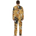 Leaf Yellow Point Flower White Men s Long Sleeve Velvet Pocket Pajamas Set View4