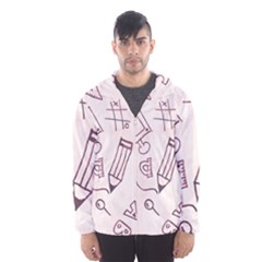 Background Pattern Doodle Wallpaper Men s Hooded Windbreaker