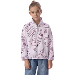 Background Pattern Doodle Wallpaper Kids  Half Zip Hoodie