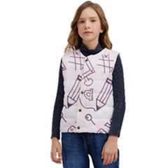 Background Pattern Doodle Wallpaper Kid s Button Up Puffer Vest	