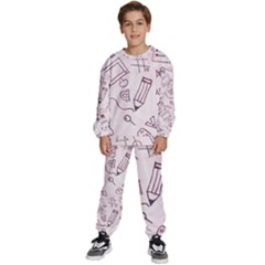 Background Pattern Doodle Wallpaper Kids  Sweatshirt Set