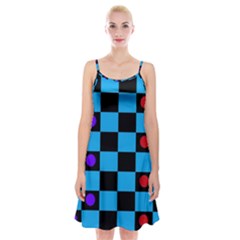 Background Pattern Geometric Game Spaghetti Strap Velvet Dress