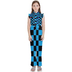 Background Pattern Geometric Game Kids  Sleeveless Ruffle Edge Band Collar Chiffon One Piece