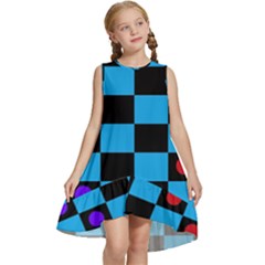 Background Pattern Geometric Game Kids  Frill Swing Dress by Loisa77