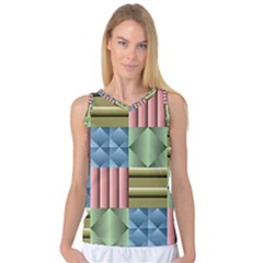 Patchwork Tile Pattern Mosaic Women s Basketball Tank Top