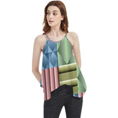 Patchwork Tile Pattern Mosaic Flowy Camisole Tank Top by Loisa77