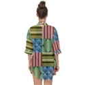 Patchwork Tile Pattern Mosaic Open Front Chiffon Kimono View2