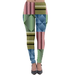 Patchwork Tile Pattern Mosaic Lightweight Velour Leggings by Loisa77