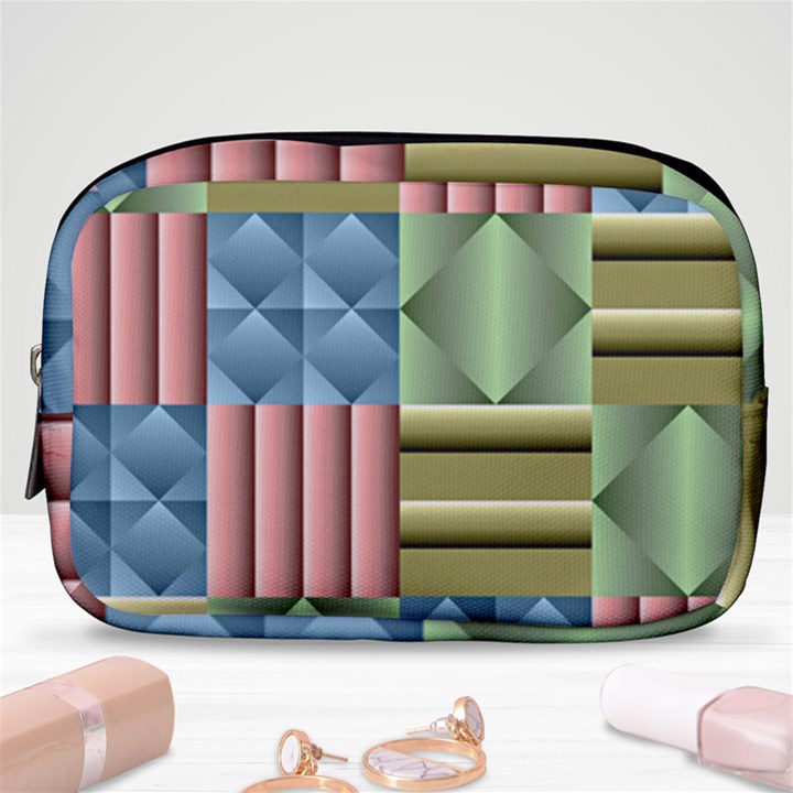 Patchwork Tile Pattern Mosaic Make Up Pouch (Small)