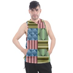 Patchwork Tile Pattern Mosaic Men s Sleeveless Hoodie by Loisa77