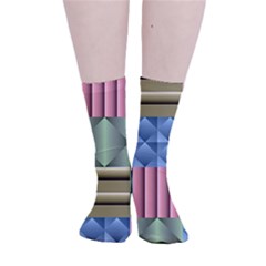 Patchwork Tile Pattern Mosaic Smooth Crew Length Tube Socks by Loisa77