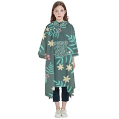 Illustration Pattern Seamless Kids  Hooded Rain Ponchos