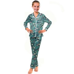 Illustration Pattern Seamless Kids  Satin Long Sleeve Pajamas Set by Loisa77