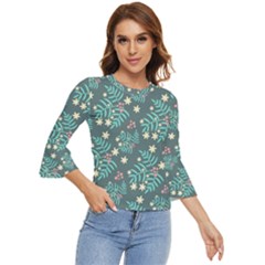 Illustration Pattern Seamless Bell Sleeve Top