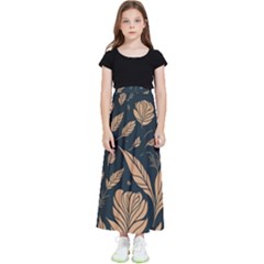 Background Pattern Leaves Texture Kids  Flared Maxi Skirt by Loisa77