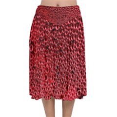 Drops Water Drop Trypophobia Velvet Flared Midi Skirt