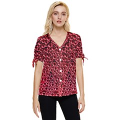 Drops Water Drop Trypophobia Bow Sleeve Button Up Top by Loisa77