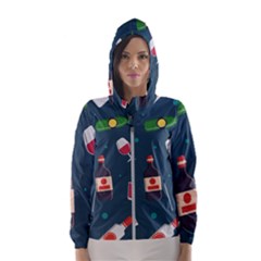 Pattern Seamless Background Texture Women s Hooded Windbreaker