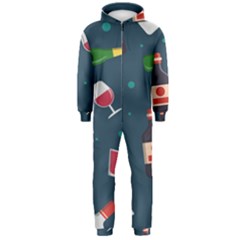 Pattern Seamless Background Texture Hooded Jumpsuit (men)