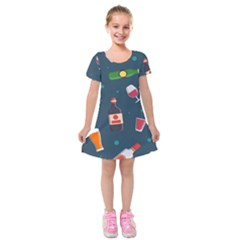 Pattern Seamless Background Texture Kids  Short Sleeve Velvet Dress