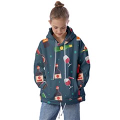 Pattern Seamless Background Texture Kids  Oversized Hoodie