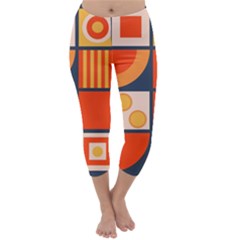 Square Shapes Pattern Design Capri Winter Leggings 