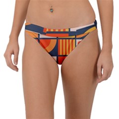 Square Shapes Pattern Design Band Bikini Bottoms by Loisa77