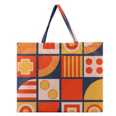 Square Shapes Pattern Design Zipper Large Tote Bag by Loisa77